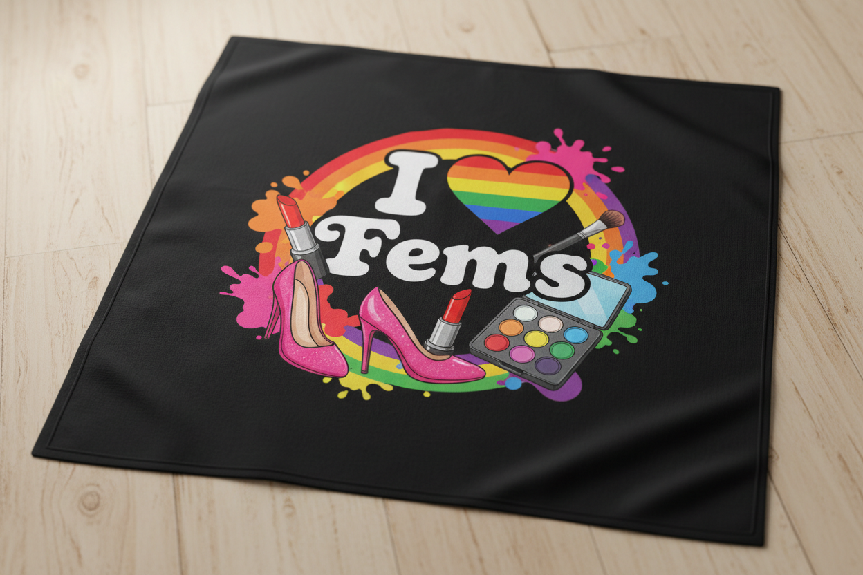 I Love Fems bandana mockup