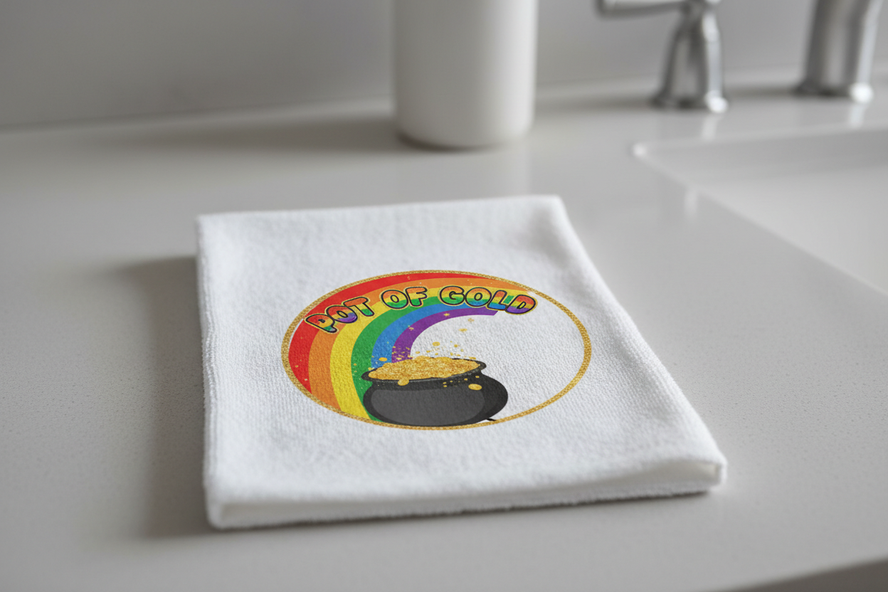 Pot of Gold hand towel mockup