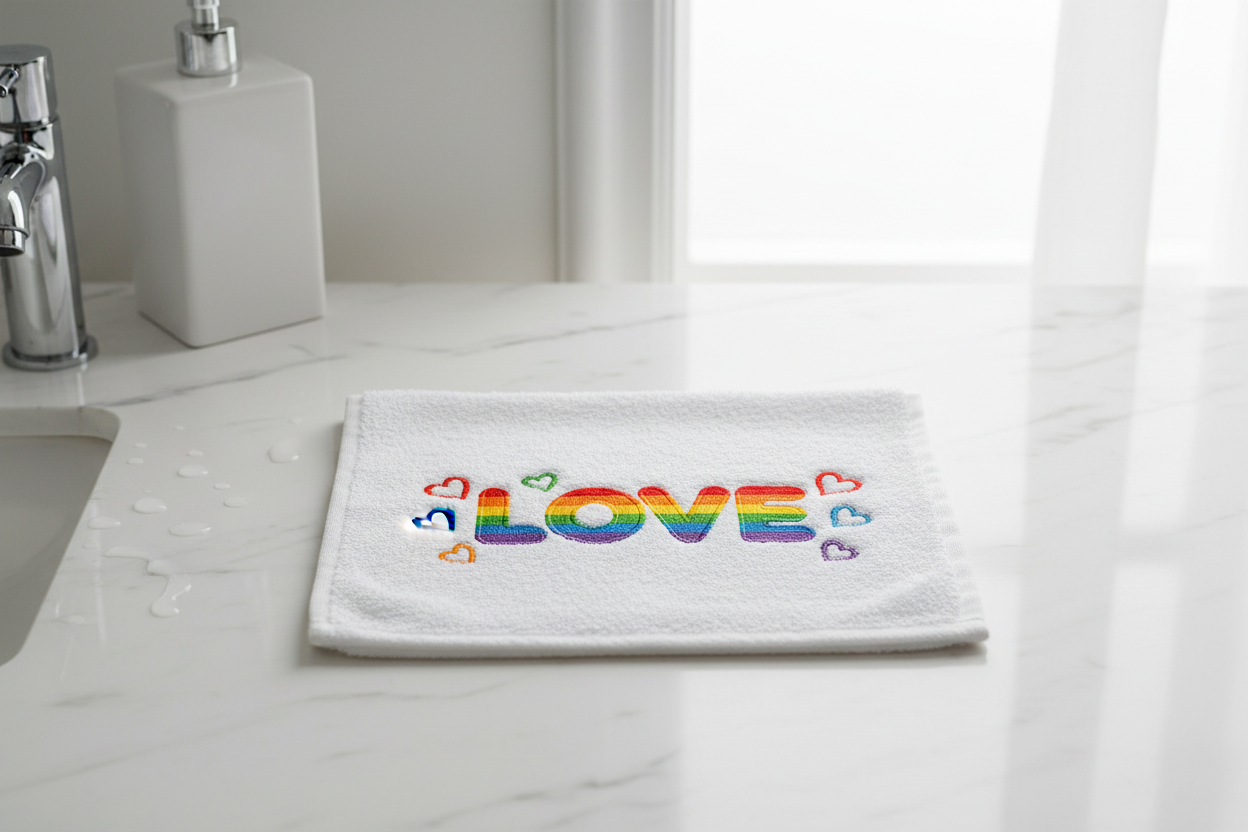 Love hand towel mockup