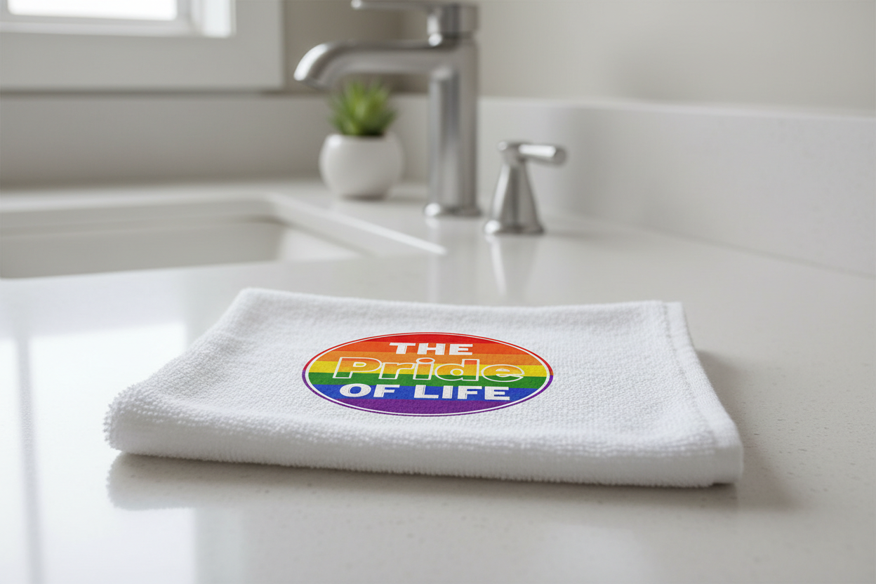 The Pride of Life hand towel mockup